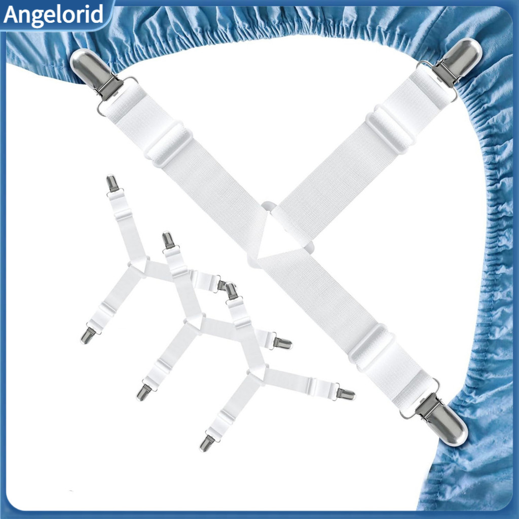Bed Sheet Fasteners 2/4 Pcs Adjustable Straps with Clips Y-shaped Elastic Holders Non-slip Mattress to Keep Sheets for S