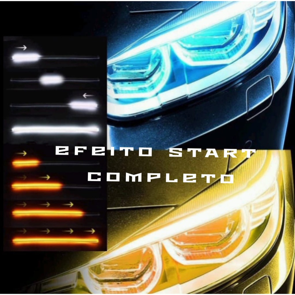 Fita led Drl 60cm Start Ghost Preenchimento Seta Sinal Sequencial