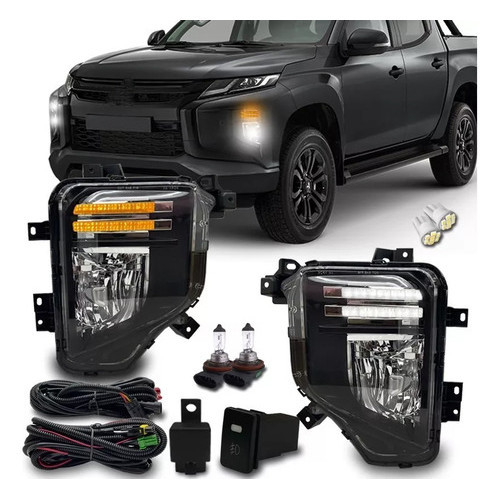 Kit Farol De Milha Neblina Led Drl L200 Triton 2020 2021