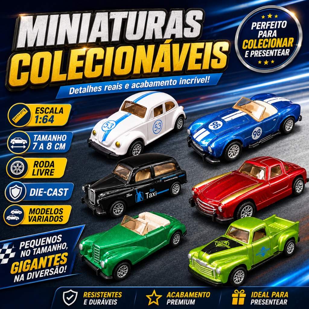 Carros Miniaturas Metal Antigos Clássicos Caminhonete Fusca 53 Taxi Carrinhos Colecionadores escala 1:64 Hot Cars