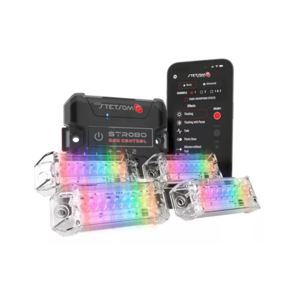 Kit Strobo Stetsom 1 Central 4 Farois Rgb Bluetooth Com App