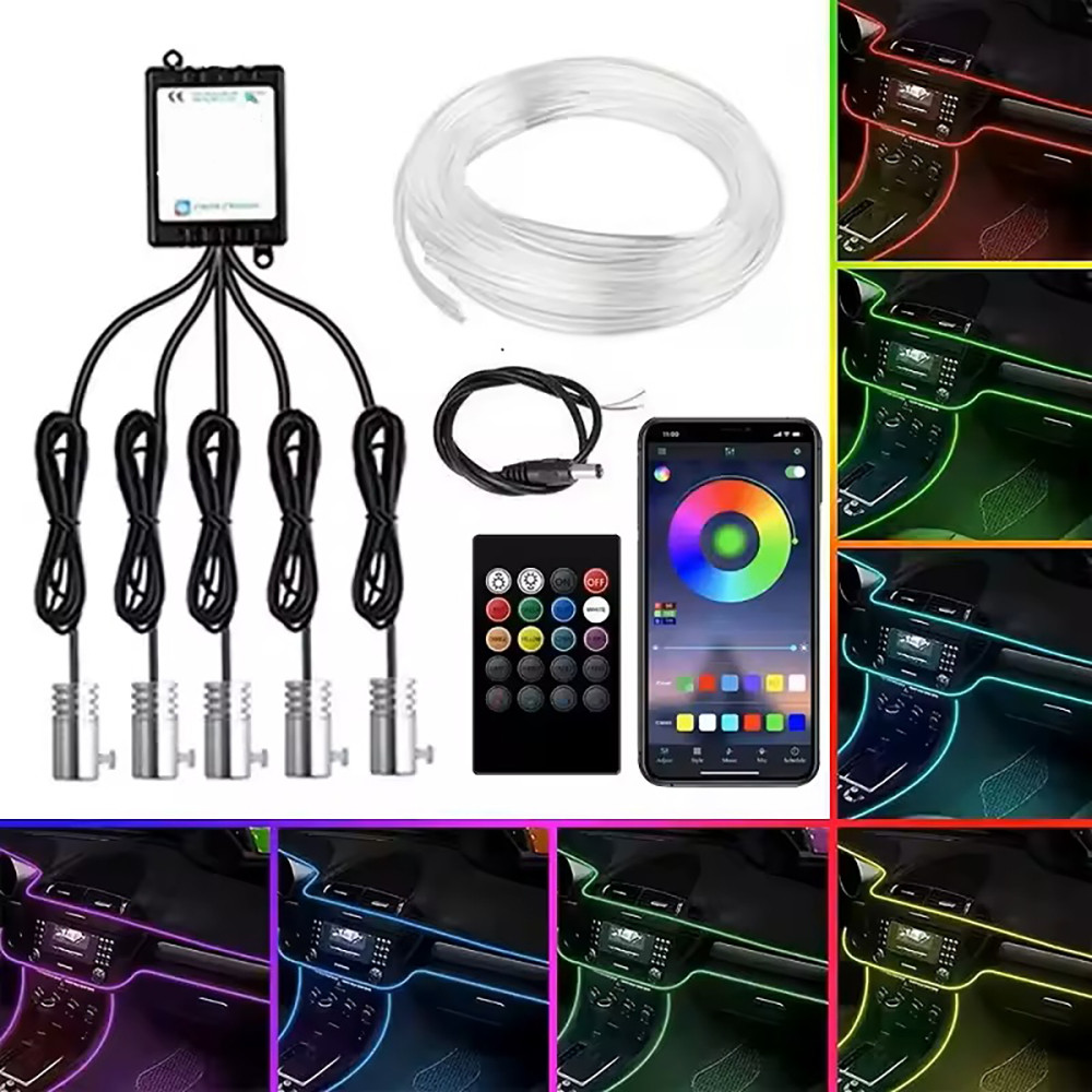 Fita Led Interna Rgb 64 Cores App Neon Painel Carro Tunning