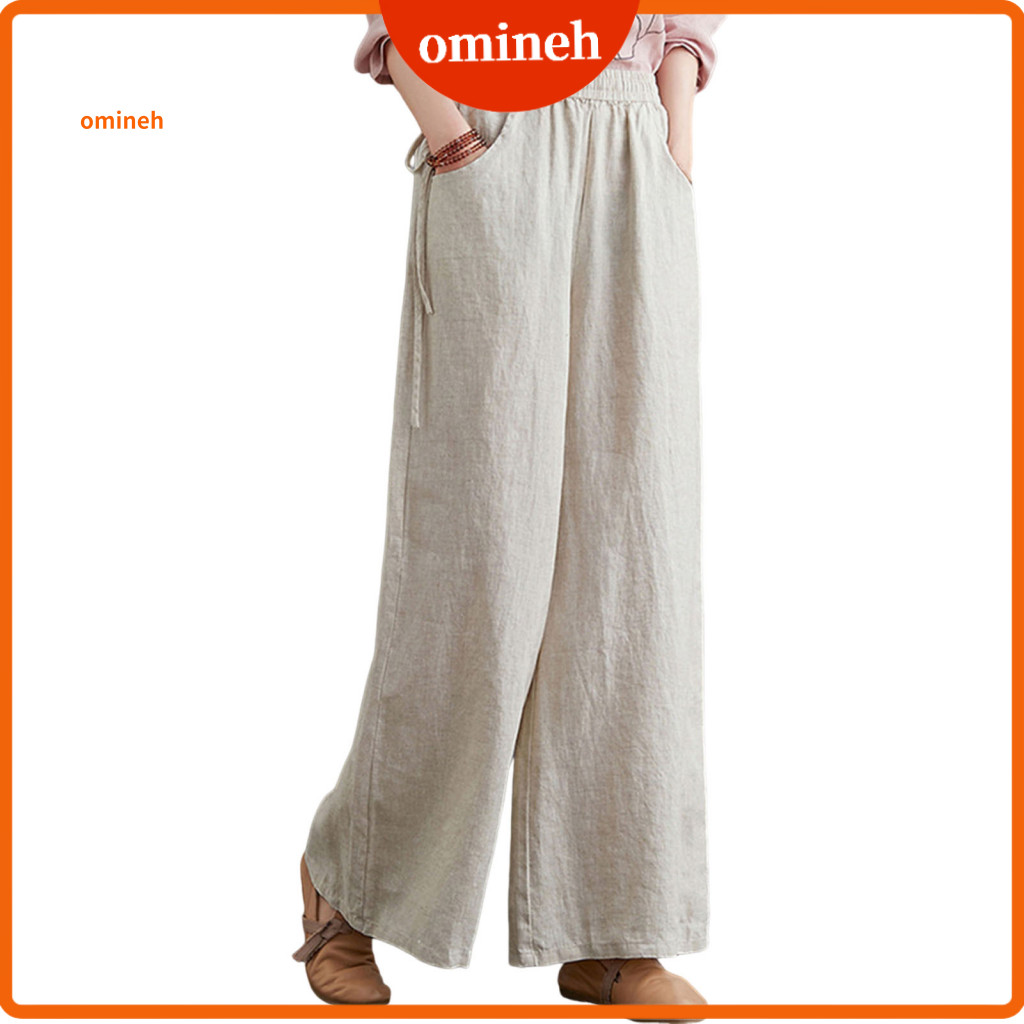 Wide Waistband Pants Women Women’s Leg with Elastic and Adjustable Drawstring Summer Trousers Pockets Lightweight Trav