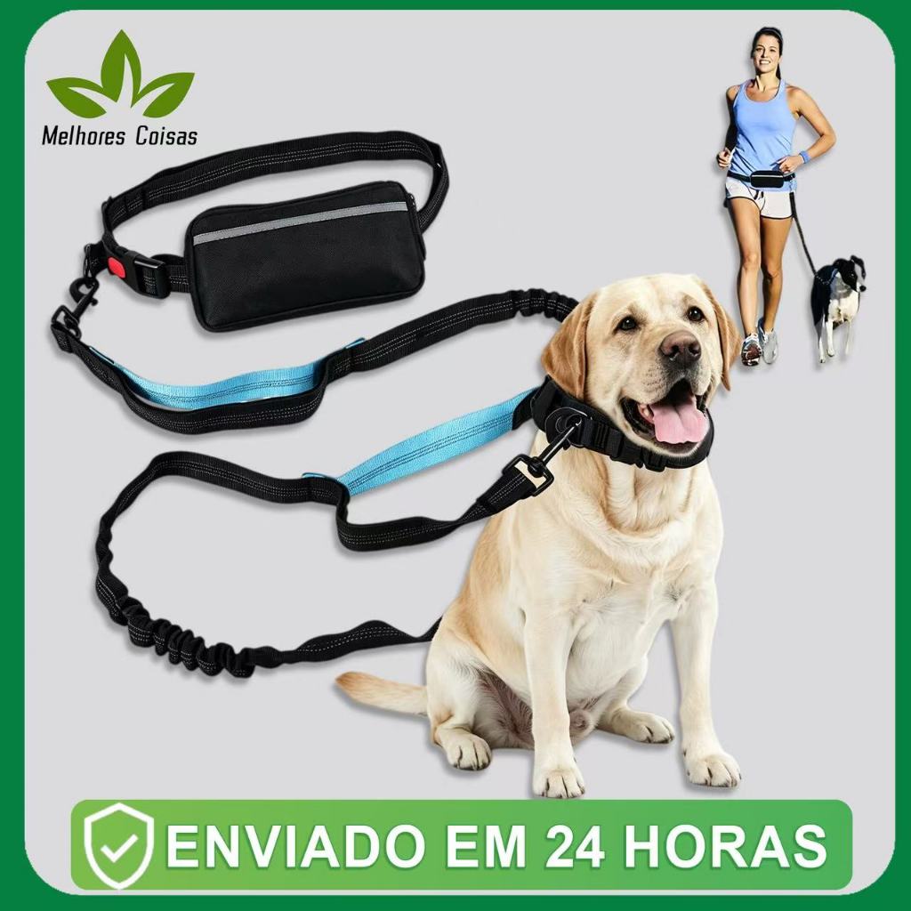 Hands Free Walking Leash with Adjustable Belt, Waist Pack and Elastic Leash，Pet Dog Walking