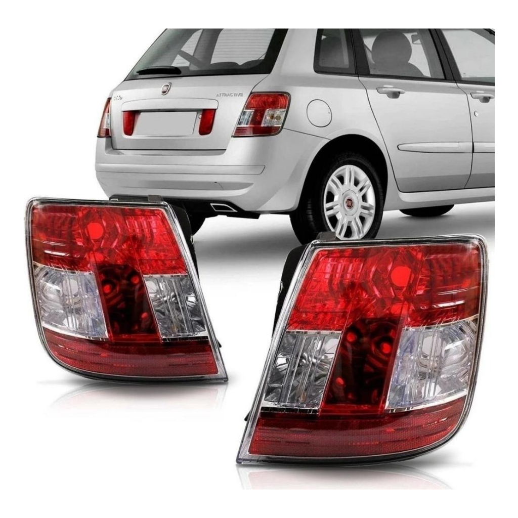 Par Lanterna Fiat Stilo Canto Bicolor Cristal 2007 2008 2009 2010 2011 2012