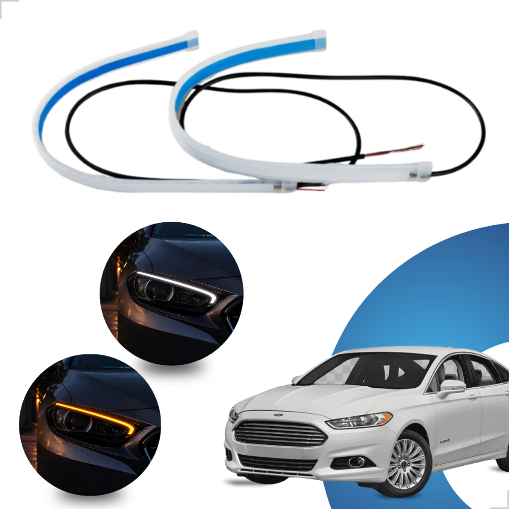 Kit Fitas Led DRL Farol + Seta 12v 45cm Fusion 2006 2007 2008