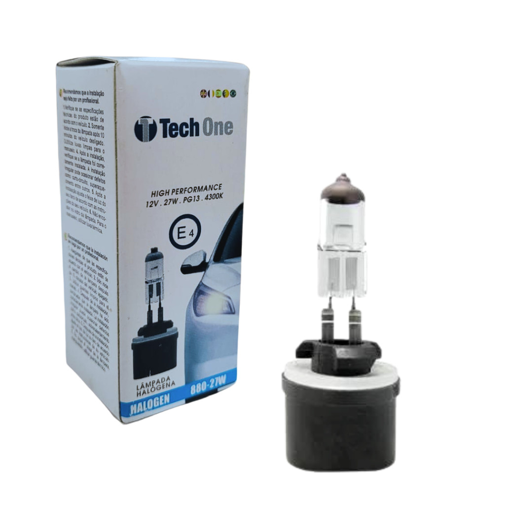 0657 LAMPADA HALOGENA 12V TECHONE CAIXINHA 4300K H27 880 27W PG13