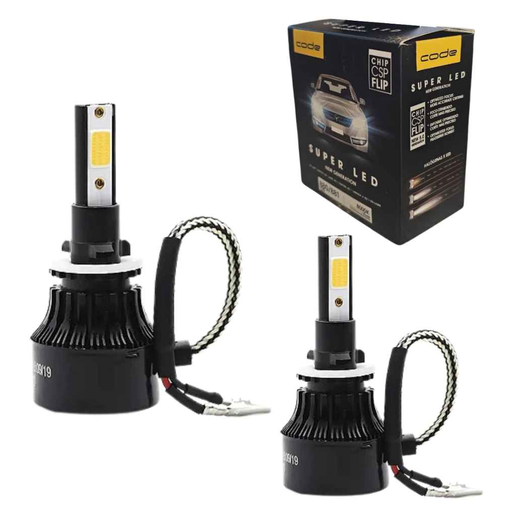 Kit Com 2 Lâmpadas Super Led H27 880/881/ 12v/ 8000k/ Branco-frio - CODE NEW GENERATION