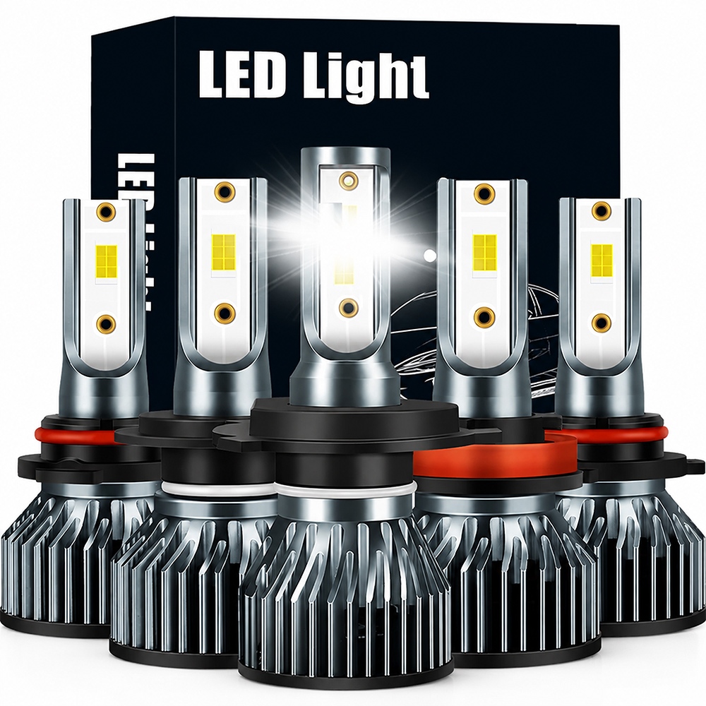 Kit Lâmpadas Farol de Carro Mini Led H1 H3 H4 H7 H8 H11 9005 HB3 9006 HB4 H27 880 881 9012 Hir2 6500K 12V
