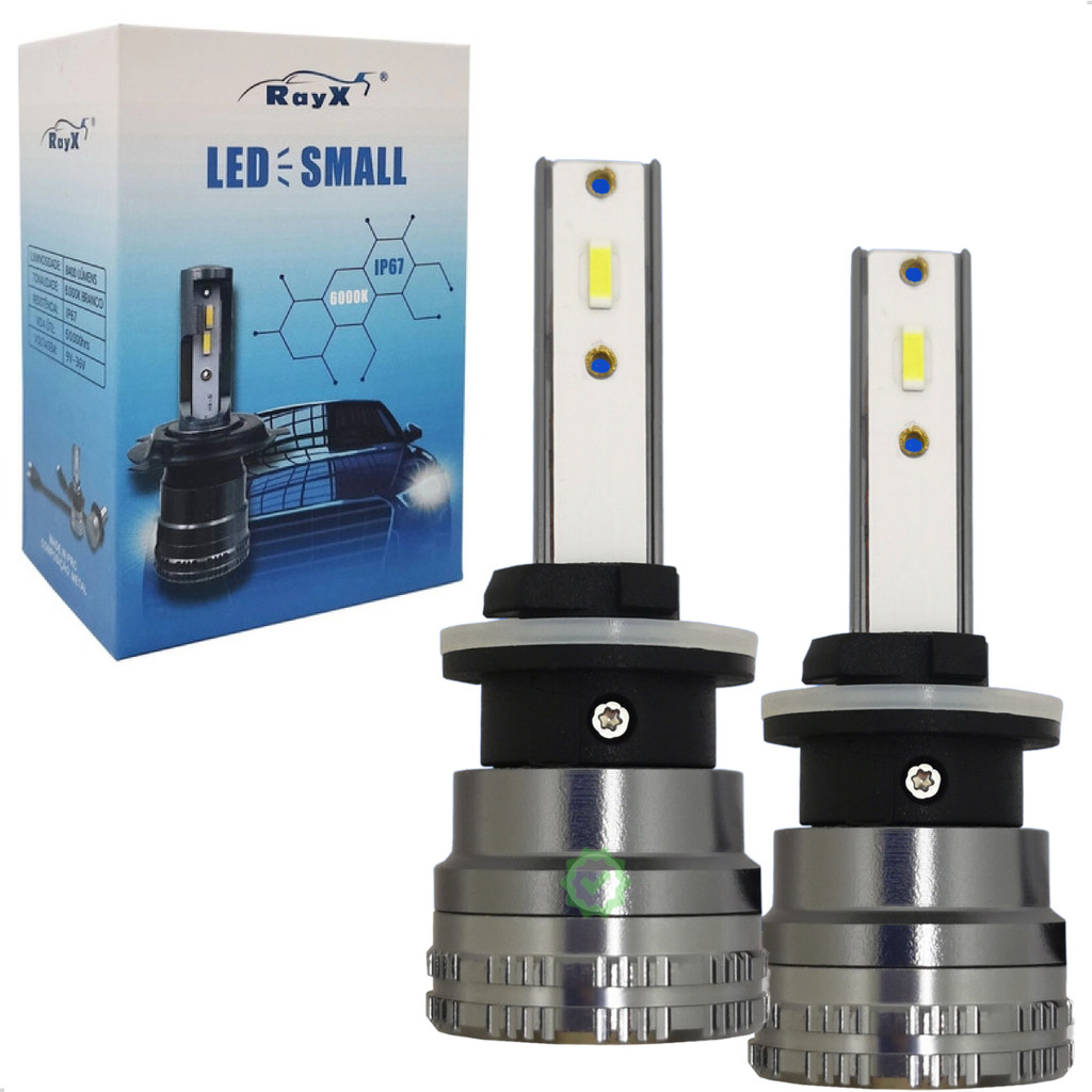 Kit LED Small RayX H27 880 881 6000K Lâmpada Automotiva Farol Luz Branca Alta Potência