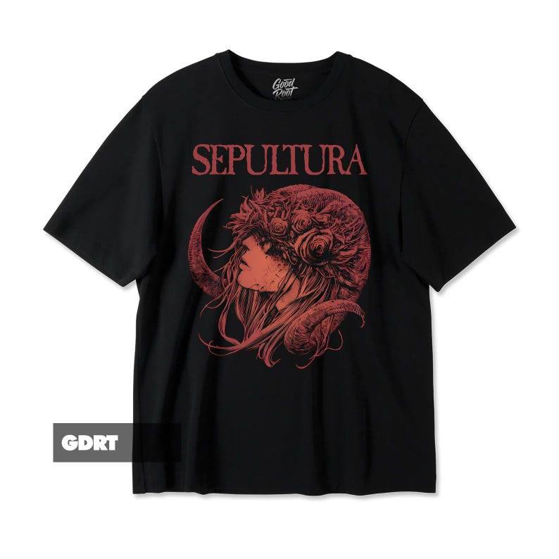 Music.Soul Camiseta Unissex Sepultura Banda Heavy Metal Estampa Under a Pale Grey Sky Moderna Confortável Estilosa Ca...