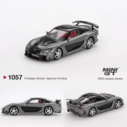 MINI GT 1057 - Miniatura 1:64 Mazda RX7 VeilSide Fortune Grey Diecast Metal Colecionavel