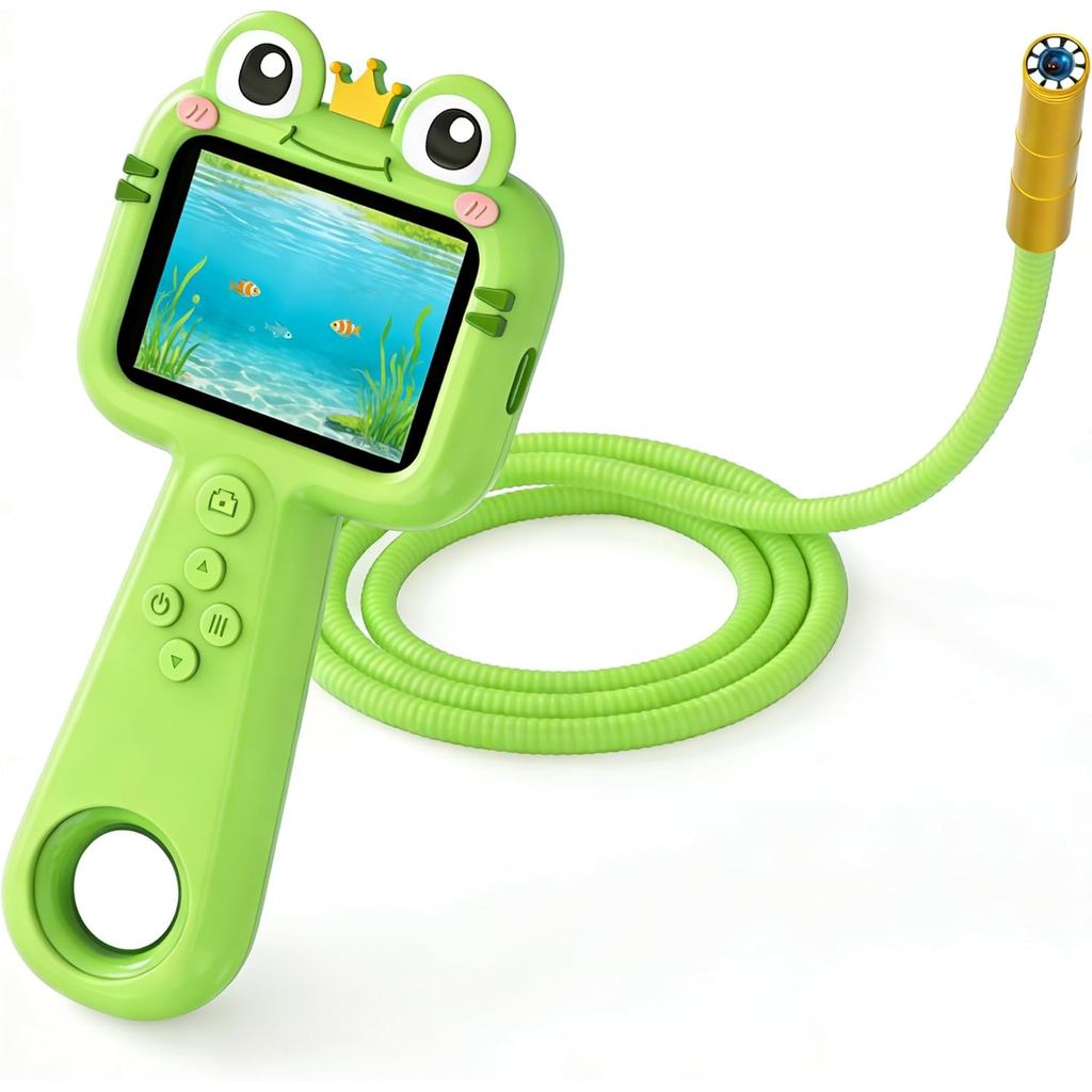Câmera Borescope com Luz, Tela de 2,4 Polegadas, Borescope Educacional STEM para Crianças a Partir de 4 Anos, Adequado p
