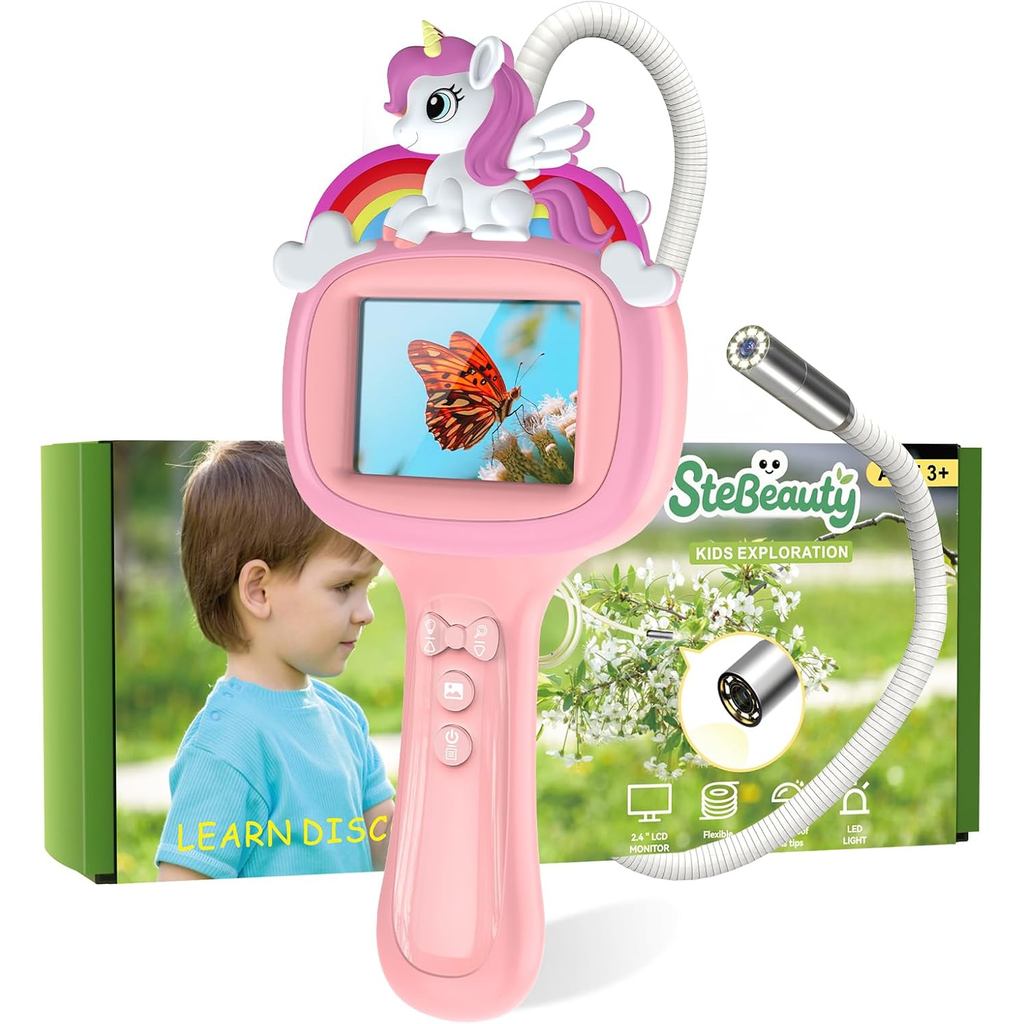 Câmera Borescope com Luz, Endoscópio Unicornio HD 1920P, Brinquedos Educacionais STEM, Melhor Presente de Aniversário pa