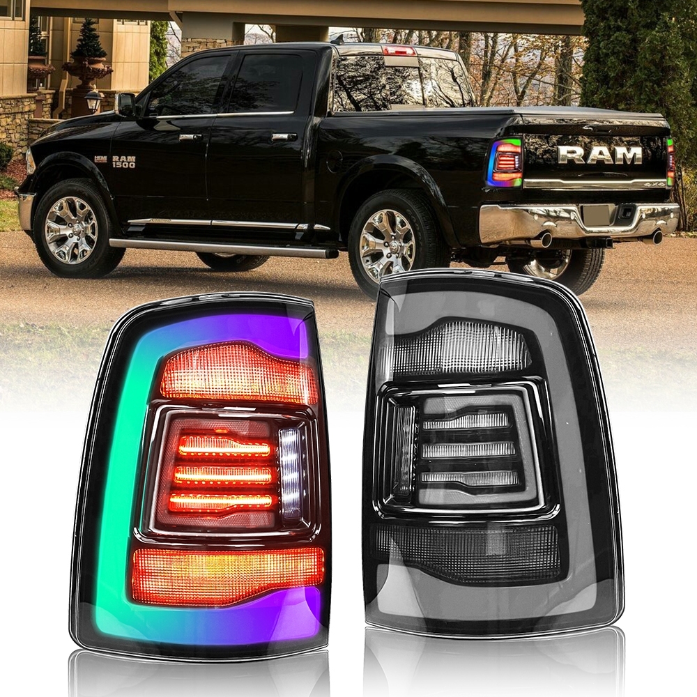 2009-18 Dodge RAM - Rear Taillights,  Modificado RBG waterproof/durable/LED flow turn signal taillights.