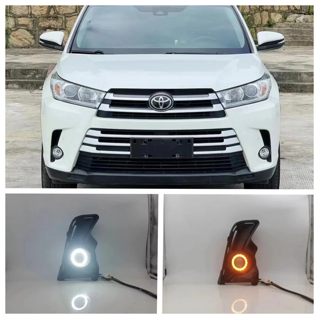 Conjunto De Luzes De Neblina LED Para Toyota Highlander 2018 2019 2020 , Cor Dupla , Olho De Anjo , Luz Diurna , Acessór
