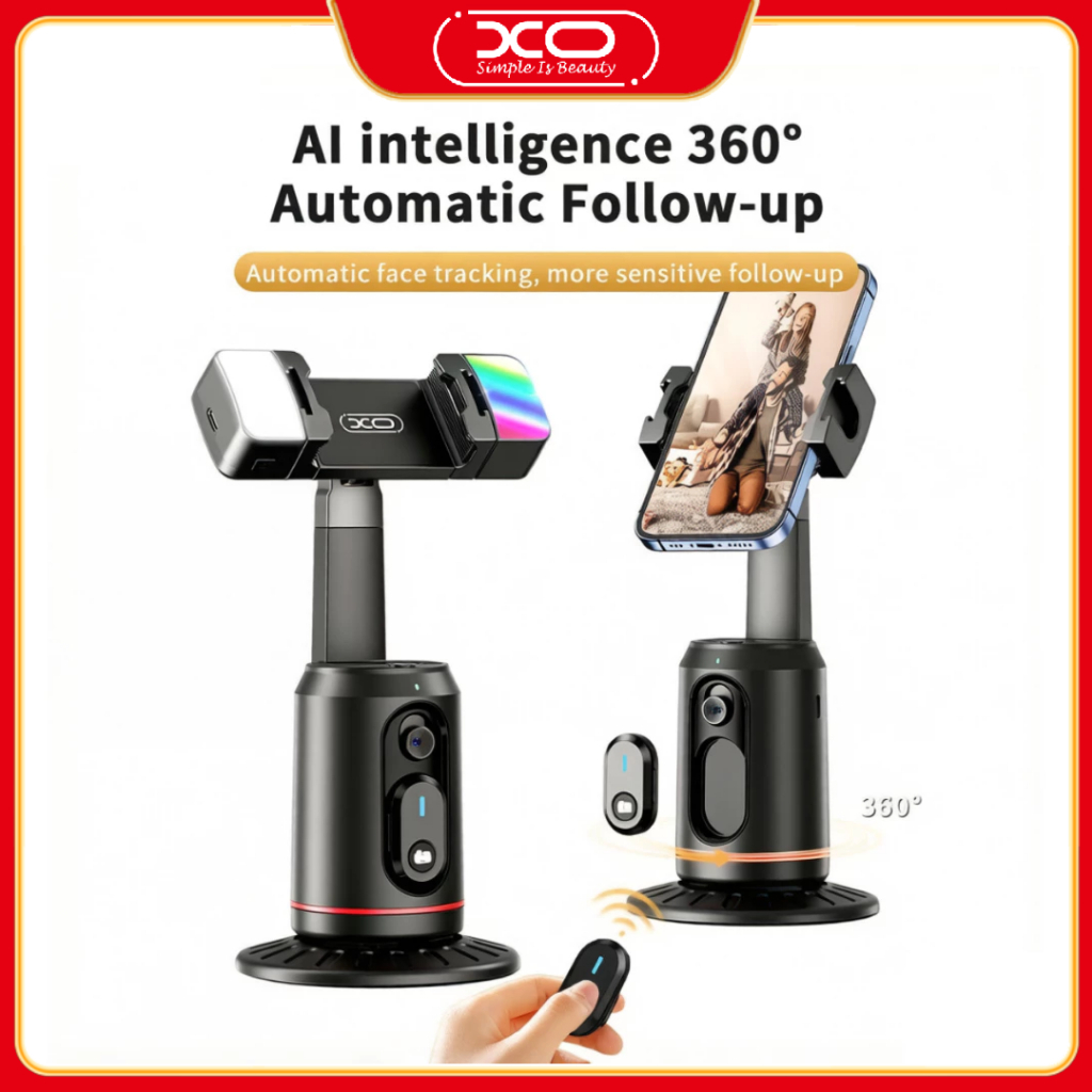 XO Wireless 360 Graus Destacável Auto Face Tracking Selfie Stick Com Estabilizador
