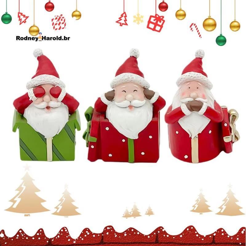 [Entrega Rápida R] Decorações De Resina De Papai Noel Estátuas De Natal Miniatur De Resinaenfeites De Mesa Estatueta Sup