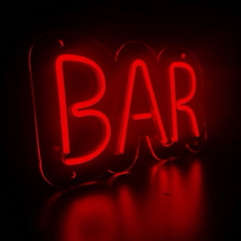 Painel LED Neon Acrílico Cristal 4mm - BAR 0,25 x 0,15cm