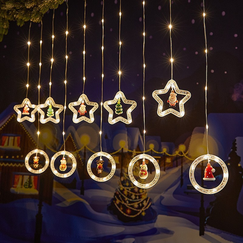 Luzes de Natal LED Estrela/Árvore em Cristal – Alta Qualidade, Vários Modos, Bivolt 110V/220V