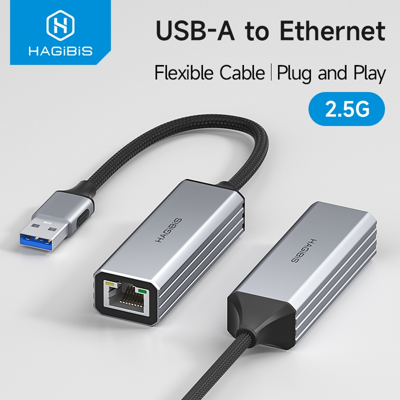 Hagibis USB-A Para RJ45 Adaptador Ethernet 3.0 Placa LAN Com Fio Plug & Play Rede De Liga De Alumínio De Alta Velocidade