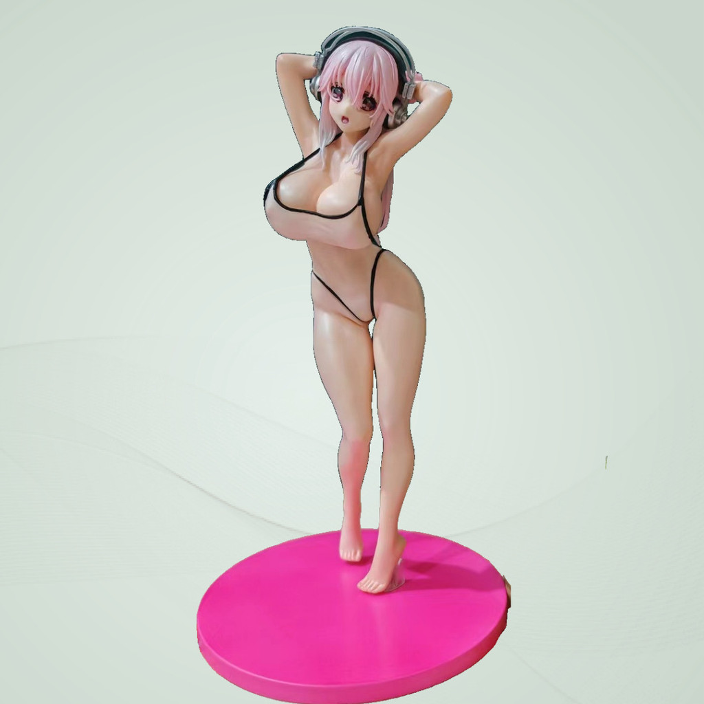 Super Sonico, Sonico em maiô branco, modelo em escala 1/7,modelos de personagens de anime,decorações,Bonecas em miniatur
