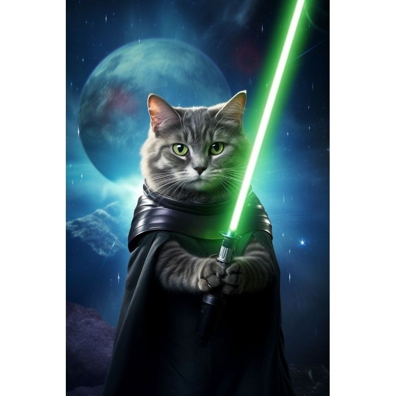 quadro Gato com sabre de Luz