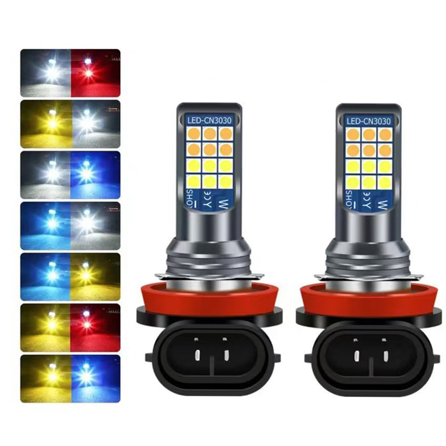 TCYATO Farol De Neblina LED De Duas Peças Cores H8 H11 H4 9005 HB3 P13W Luz Diurna