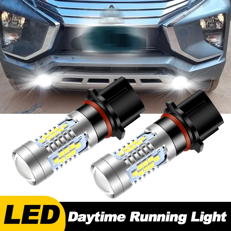 2Pçs P13W Nenhum Erro Para Mitsubishi Mirage Outlander 2012-15 Shogun sporte 3 LED Luz Nevoeiro Luz condução Diurna DRL