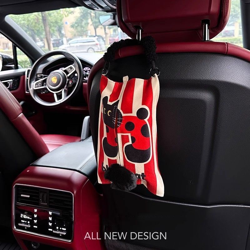 SPYHMQM3949 Cartoon Cat Car Tissue Bolsa Carro criativo pendurado caixa de tecido