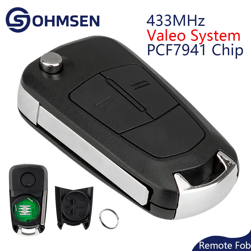 Chave Remota 433Mhz PCF7941 2 Botões Opel Astra H Zafira B 2004-2013 OHMSEN