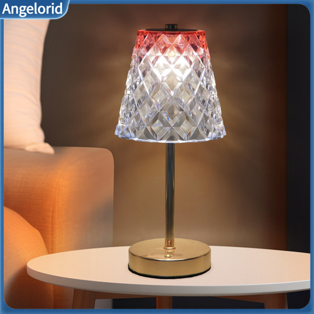 Dimmable Ambient for Bedroom Rechargeable Faux Table Lamp Touch Control Metal Cordless 3-color Night Light with Shade fo