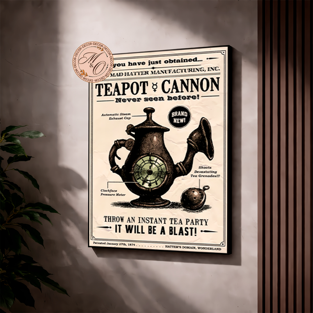 Quadro Decorativo Quarto Casa Teapot Cannon Jogo Alice Madness Return Varios Tamanhos Modelos 1 Peça