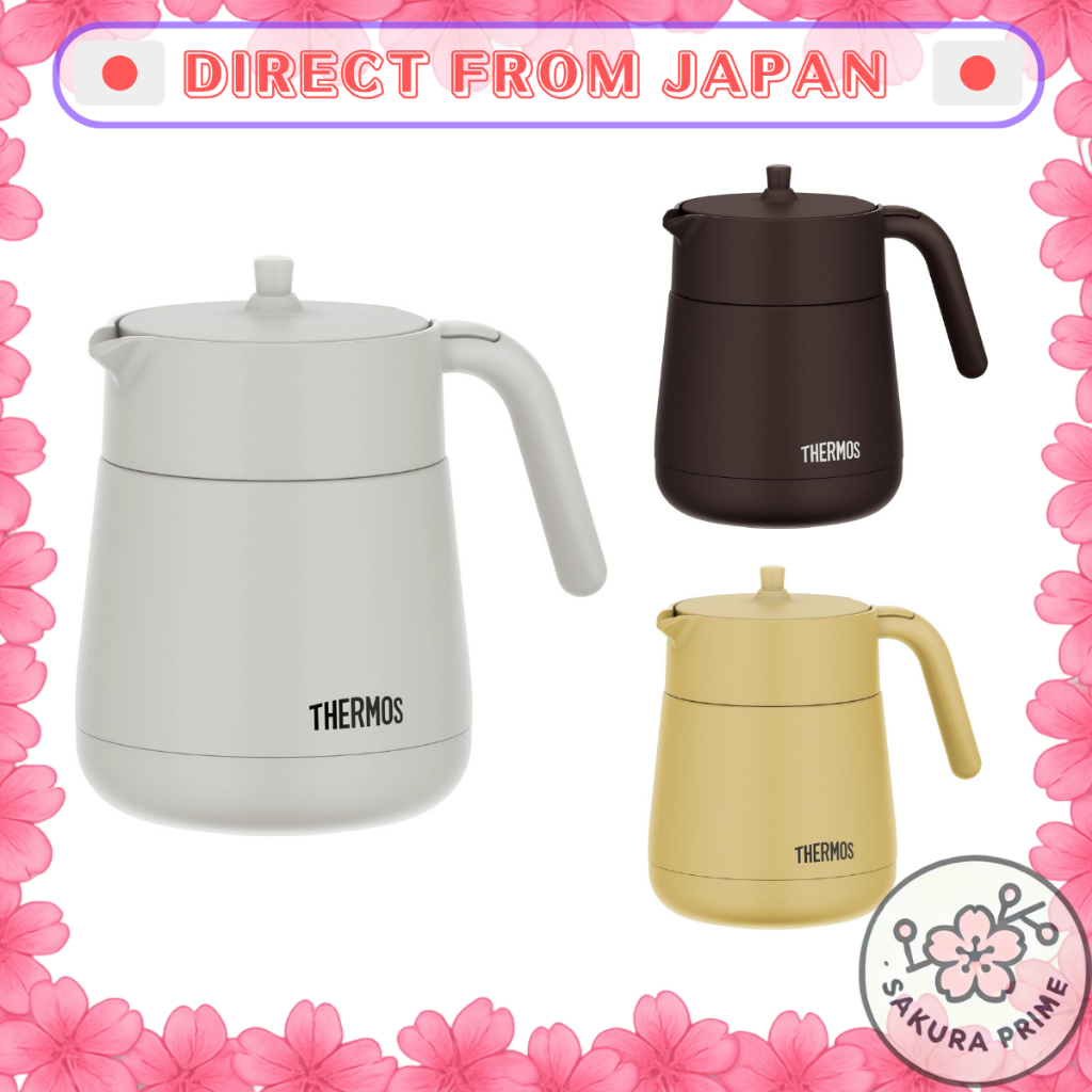 Thermos TTE-700 Vacuum Insulated Teapot Light Grey / Beige / Brown 700ml [Direct from Japan]