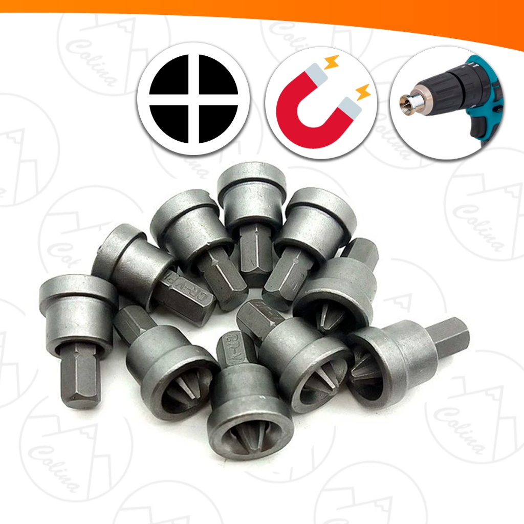 Jogo de Ponteiras De Aço Kit De Bits Parafusadeira Dry Wall 10 Peças Phillips Com Limitador