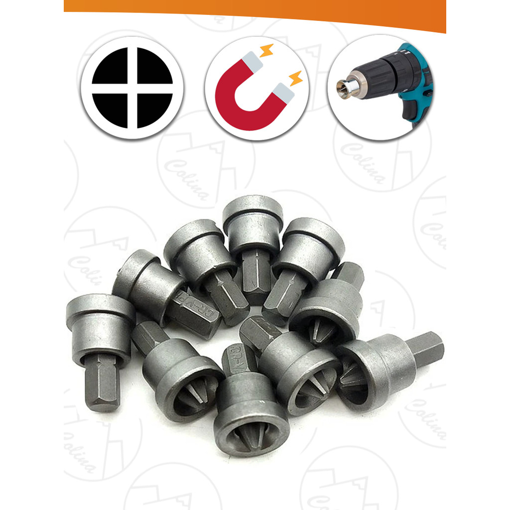 Jogo de Ponteiras De Aço Kit De Bits Parafusadeira Dry Wall 10 Peças Phillips Com Limitador