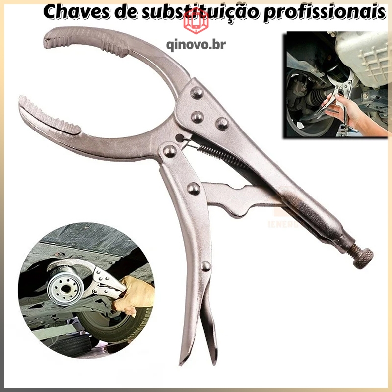 Locking Pliers Wrench Oil Filter Change with Automotive Chain