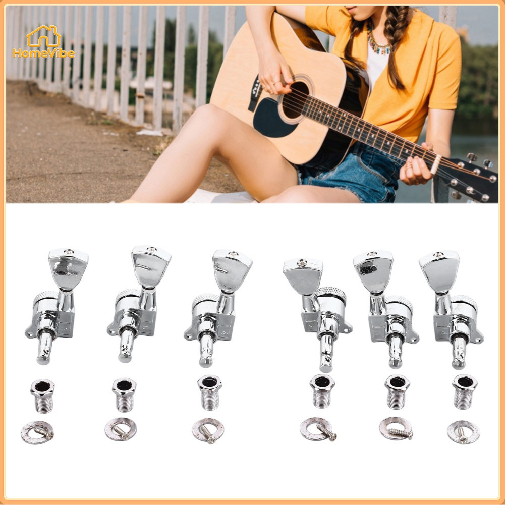 HomeVibe Acouto 6PCS Guitar Locking Tuners com cabeças triangulares para maior estabilidade e fácil substituição de