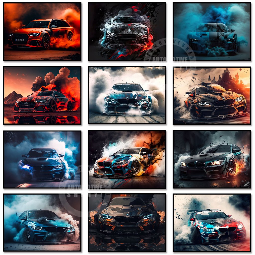 Quadro RS7 RS6 E30 Inspirado Arte Digital Super Car Print Poster Home Decor Wall Picture Para Sala de estar Frameless