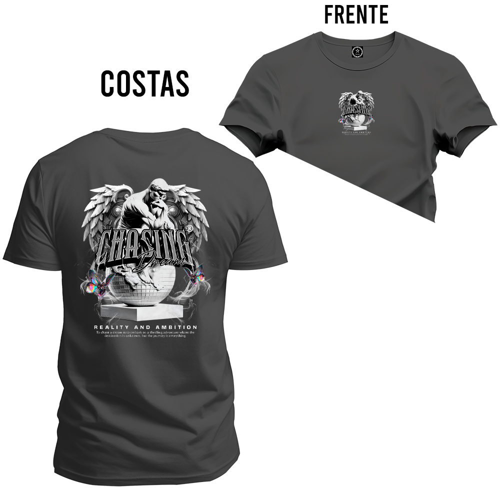 Camiseta Algodão Estampada Moda StreetWear Chasing