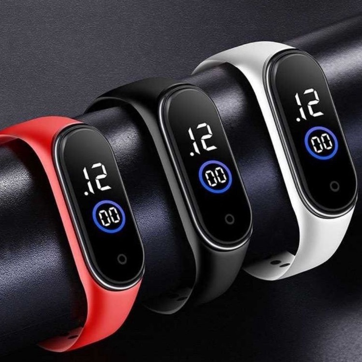 Relógio Digital Led Adulto Infantil Touch Sports Watch Tipo Smart m4 m5 Prova água Bracelete silicone acessórios