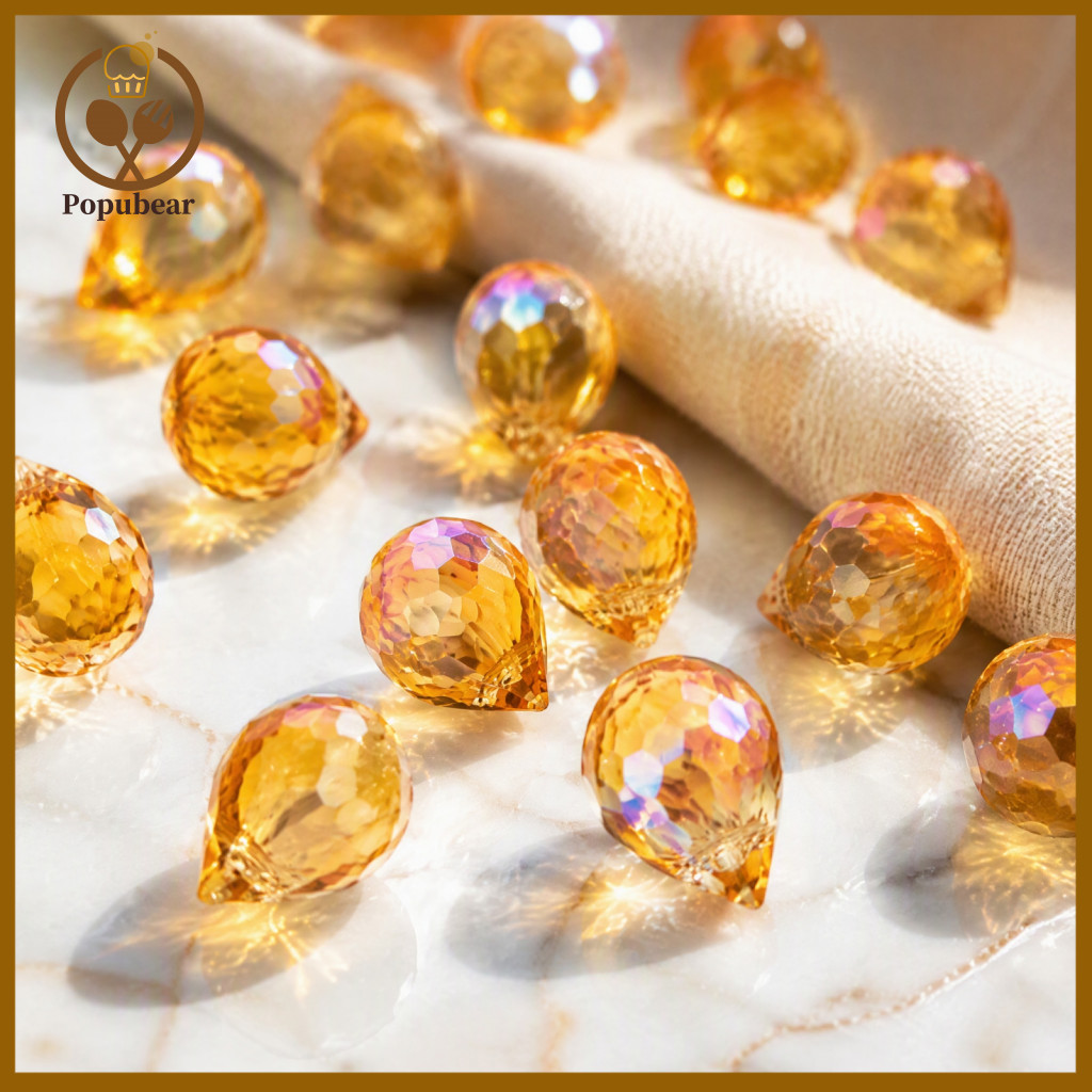 Faceted Glass Beads Geometric 50pcs 10x8mm Teardrop Top Drilled Transparent Water Drop for Diy Jewelry Making for Access