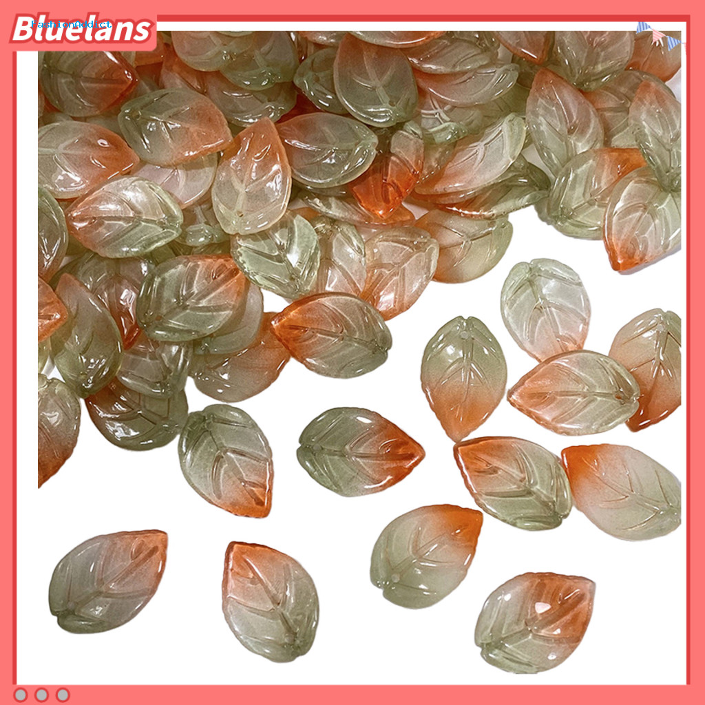 Camellia Tea Pendant Set 50pcs Glass Leaf Pendants 26x18mm Diy Jewelry Making Beads for Necklaces Bracelets Earrings –