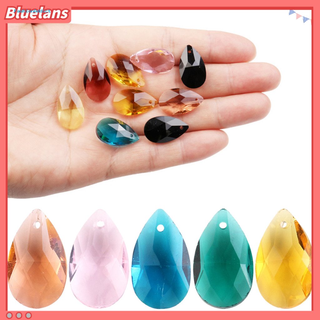 Glass Pendant for Bracelets Green 20pcs Water Drop Pendants 2mm Hole for Diy Jewelry Making – Necklaces Hair Stick Cha
