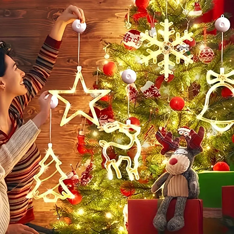 Luzes de Natal led Luzes de decoração de ventosa de Natal para festa Vendido(s) - Estrela de cinco pontas
