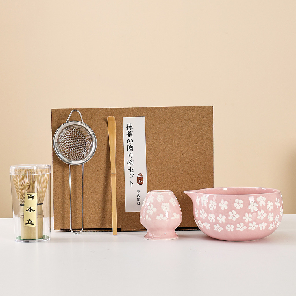 Conjunto de chá Matcha conjunto de 5 peças forno esmalte suporte caixa de presente fornece certificação de alimentos eur