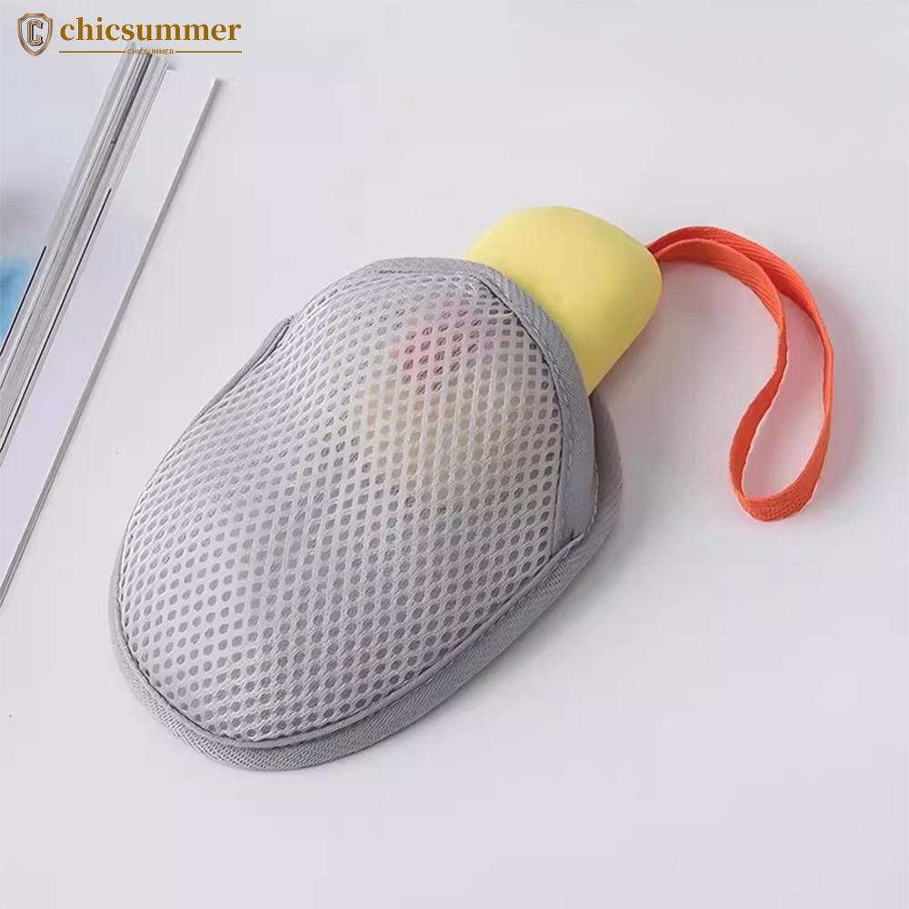 CHICSUMMER 4 Pçs/Set Dupla Face Poliéster Espuma Sabão Malha Saco Banho Bolha Fabricante Esfoliante Ferramenta De Limpez