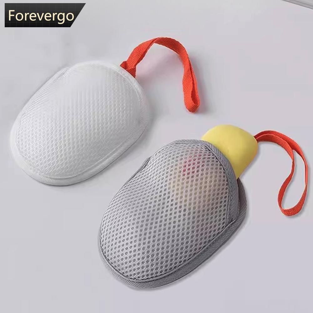 FOREVERGO 4 Pçs/Set Dupla Face Poliéster Espuma Sabão Malha Saco Banho Bolha Fabricante Esfoliante Ferramenta De Limpeza