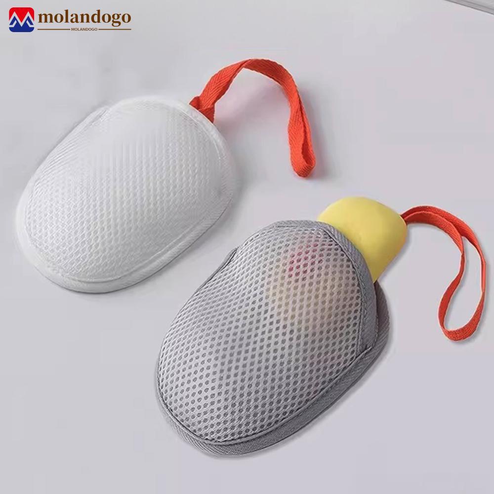 Milandogo 4 Pçs/Set Dupla Face Poliéster Espuma Sabão Malha Saco Banho Bubble Maker Esfoliante Ferramenta De Limpeza De