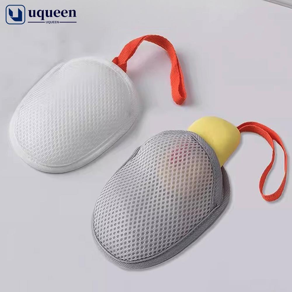 UQUEEN 4 Pçs/Set Dupla Face Poliéster Espuma Sabão Malha Saco Banho Bolha Fabricante Esfoliante Ferramenta De Limpeza Do